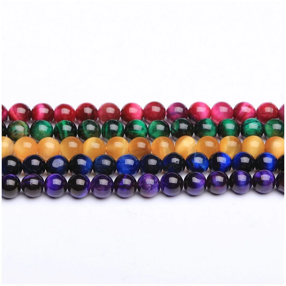 

Wholesale Colorful 4 6 8 10 12mm Natural Stone Green Tiger Eye Loose Beads Loose Beads For Jewelry Making