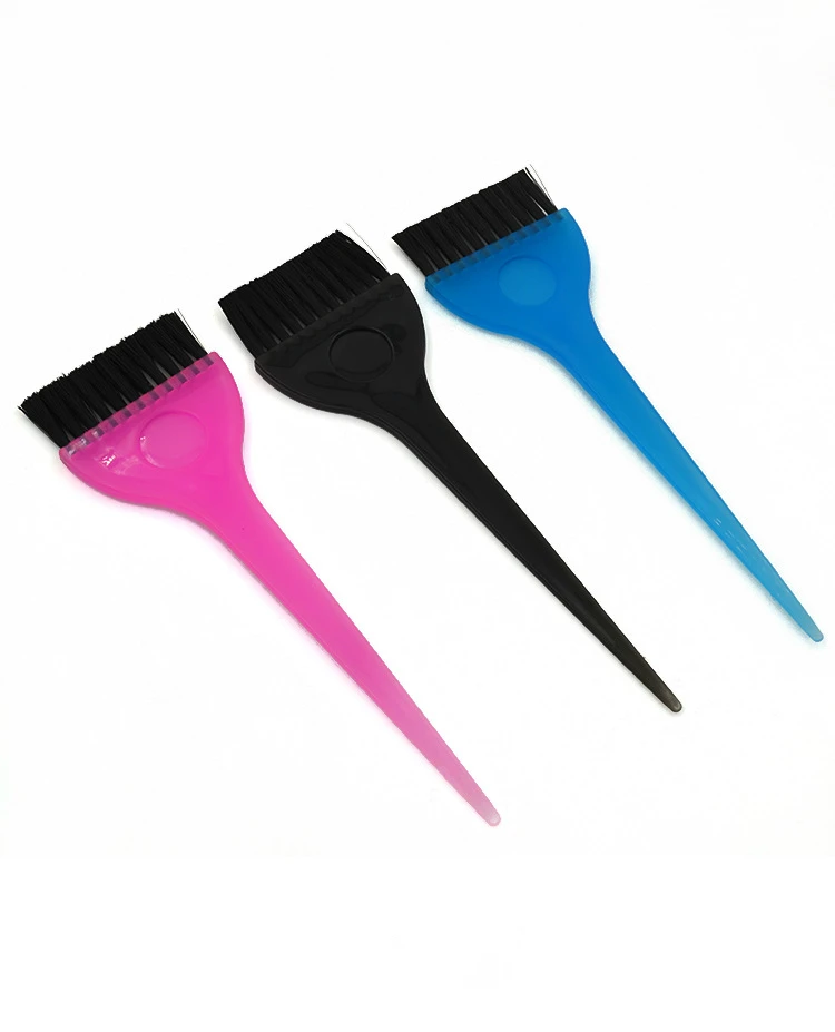 

210mm Plastic Handle Soft Nylon Bristles Large Tinting Bleaching Hair Coloring Dye Brush Dyeing tools, Black pink blue