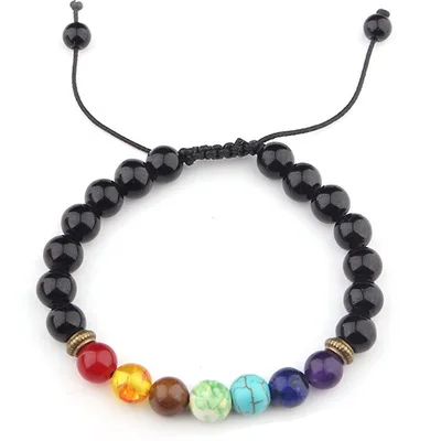 

Amazon Best Selling 8mm Natural Stone Lava Stone Beads Bracelet Colorful Yoga Chakra Bracelet For Men Women