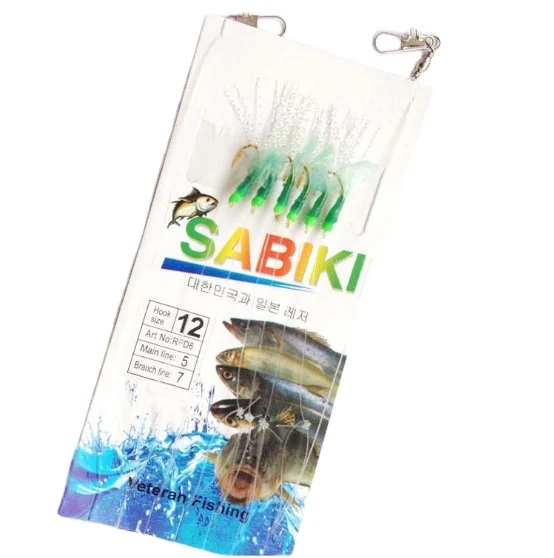 

Luminous Colorful Beads for Green Sabiki Dried small Shrimps Fishing Hook Saltwater Bait Rigs sabiki hook, As picture