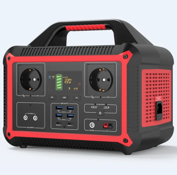 

high quality portable energy storage outdoor power generator 500W quick charge portable solar energy, Balck+red