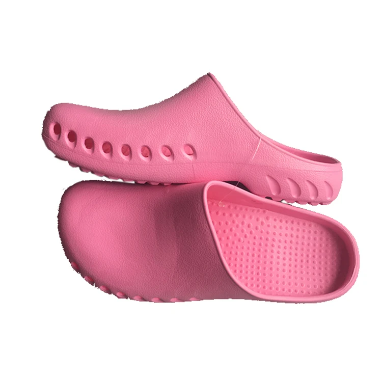 

Factory Wholesale Cleanroom Anti Slip EVA Comfortable Unisex Hospital Nursing Theatre Room Clogs For Labs Hotels, Pink