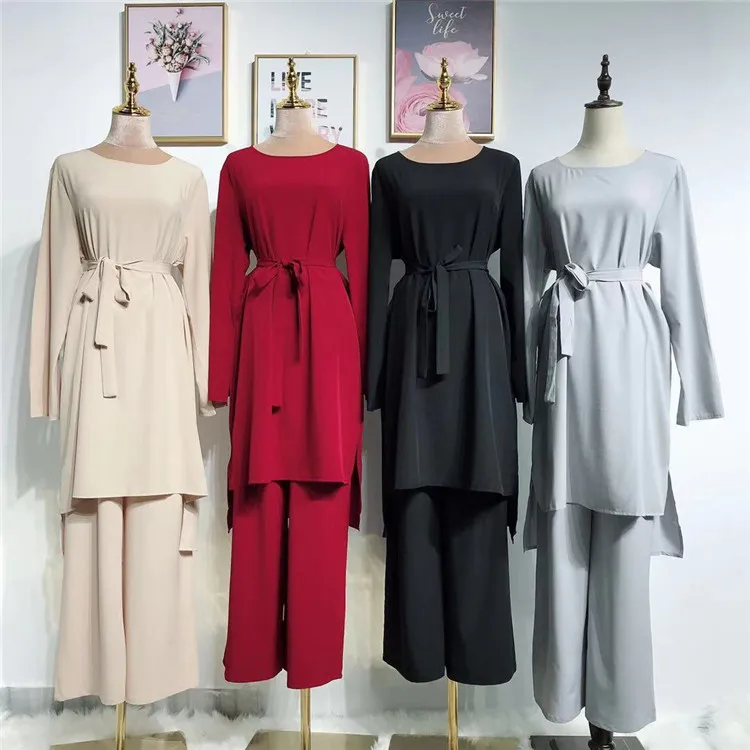 

High fashion islamic clothing muslim women suit, Beige ,grey,black,wine red