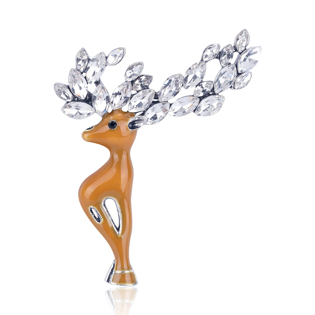 

Rhinestone Sika Deer Giraffe Animal Brooches for Women Enamel Brooch Pins Jewelry Accessories