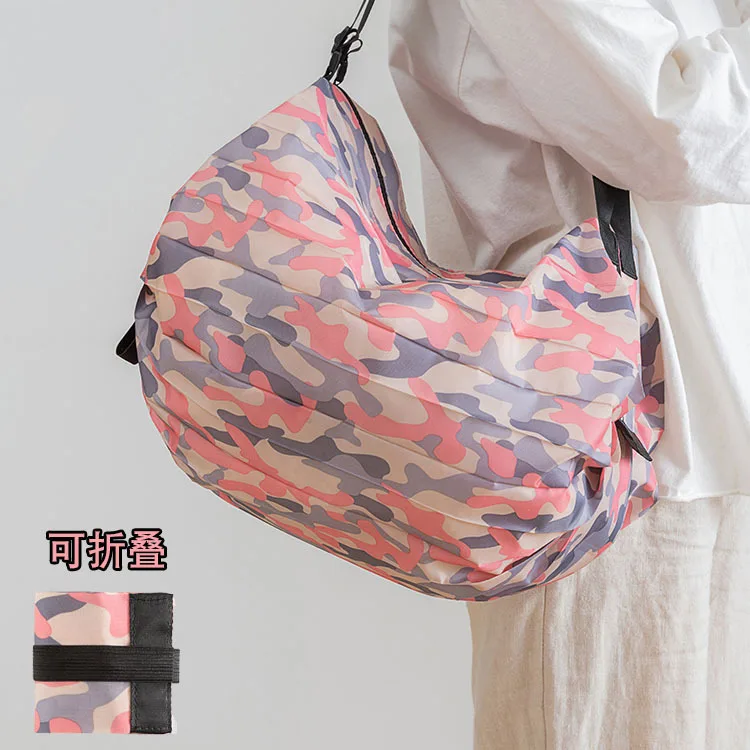 

Lightweight Strong Shopping Travel Foldable Bag Convenient Grocery Shopping Tote Bag Folding Pouch Storage Pack of 5 PCS, White