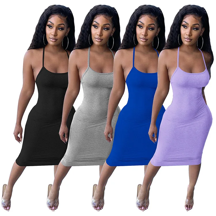 

Cotton Summer Womens Dresses 2021 Trending Criss Rross Tube Birthday Dresses Women Casual Sleeveless Sexy Bodycon Sun Dresses