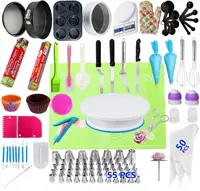 

Low MOQ 223 PCS and More Than 100 PCS Complete Cake Baking Supplies Kit Cake Stand Turntable Cake Decorating Tools Set