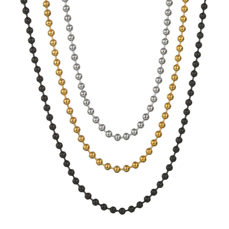 

designer charms Cheap Wholesale 2.4mm 24 Inches 304 316L Stainless Steel Ball Chain Necklace Hip Hop jewelry