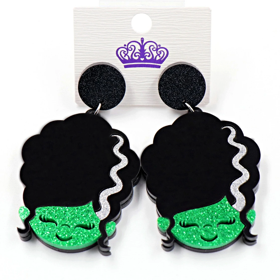 

ERS023ER1160 High Quality Trick Or Treat Monster Halloween Glitter Acrylic Dangle Earrings