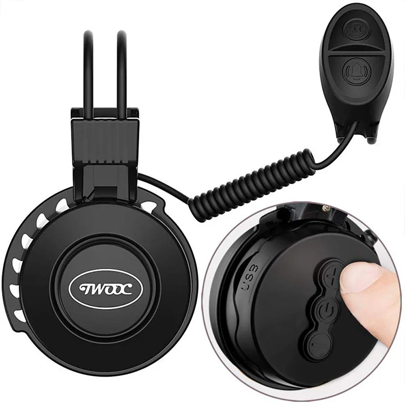 

Electric Scooter/Bike Horm Electronic Bell 100-120 DB Waterproof 4 Sound Modes with Rechargeable Battery, Black