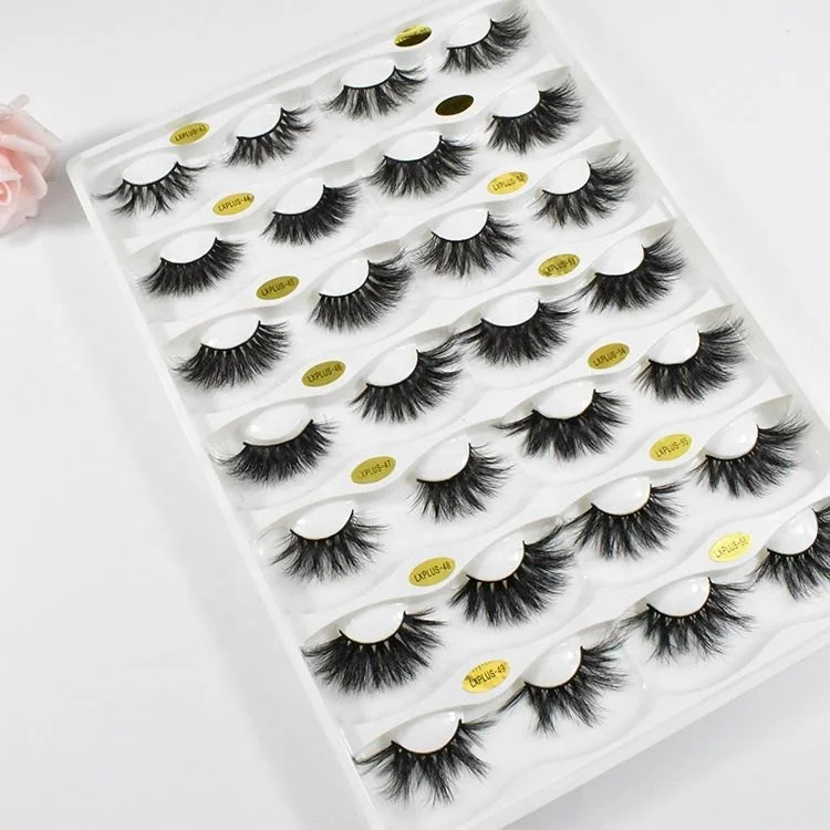 

LXPLUS BULK New year discount Wholesale Price Private Label 5D Mink Strip Eyelashes Custom Packaging Mink Lashes