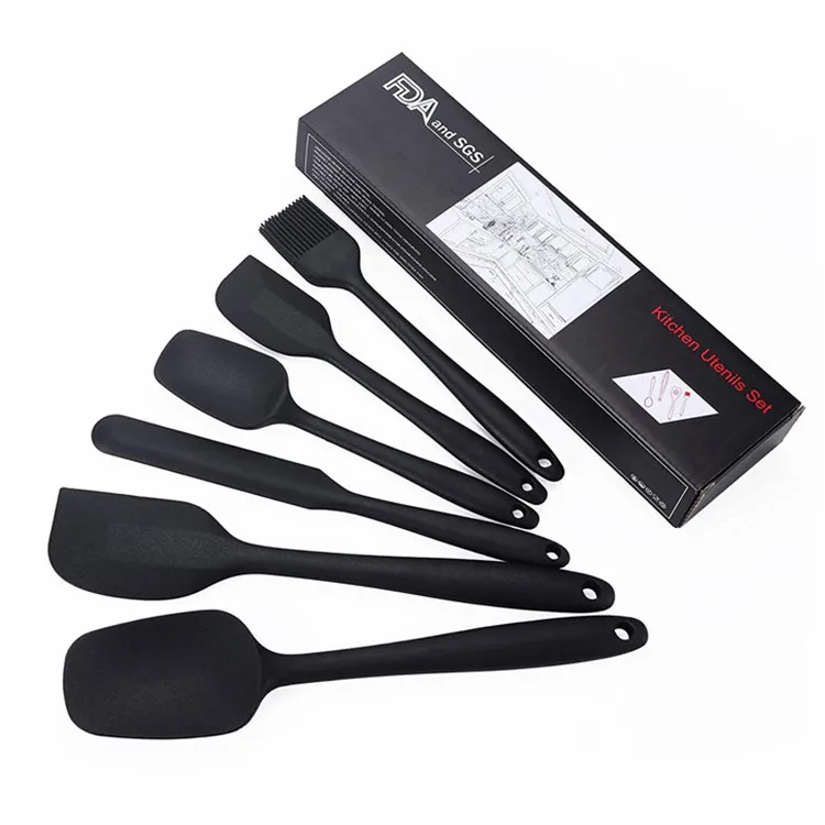 

6 Piece kitchen silicone utensils Non-Stick Rubber Spatula Set