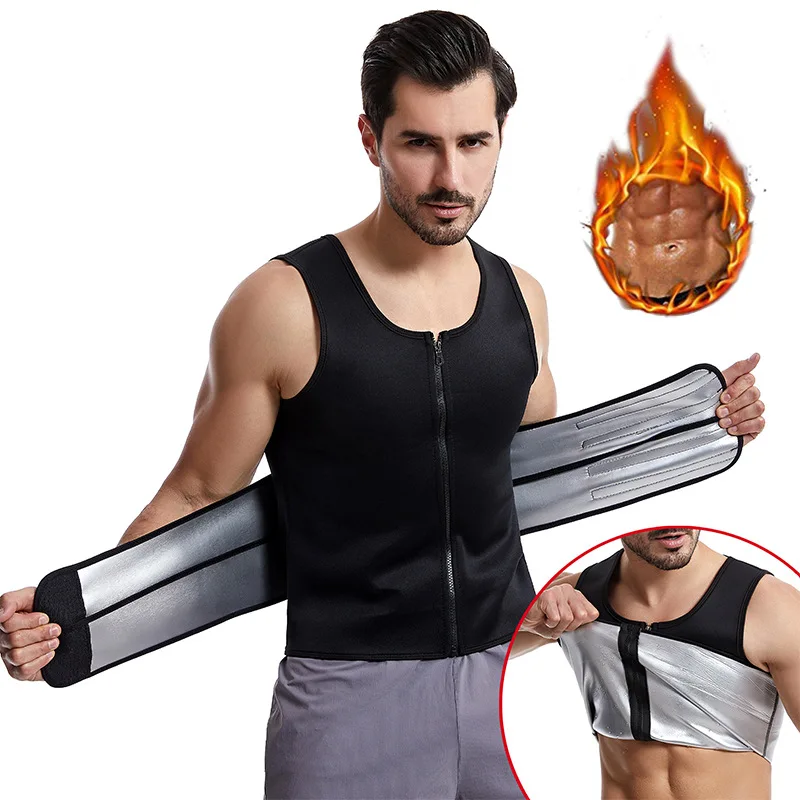 

Men Sweat Vest Waist Trainer Belt Weight Loss Hot Sauna Suit Workout Tank Tops Slimming Body Shaper