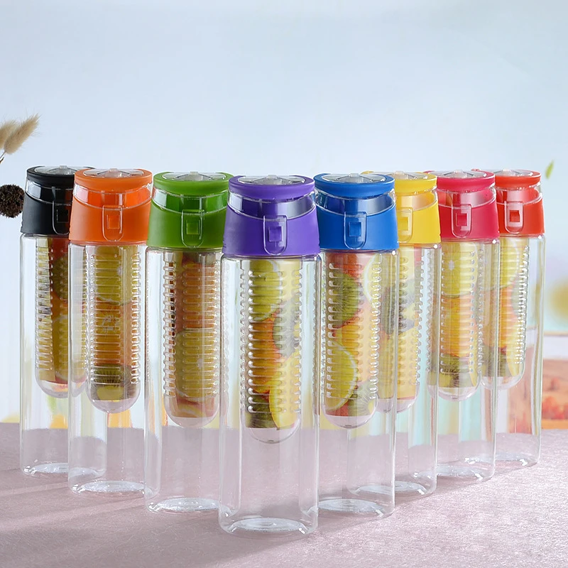 

Wholesale Cheap 700 ml Bpa Free Fruit Infuser Juice Shaker Sports Lemon Plastic Water Bottle, Customized color