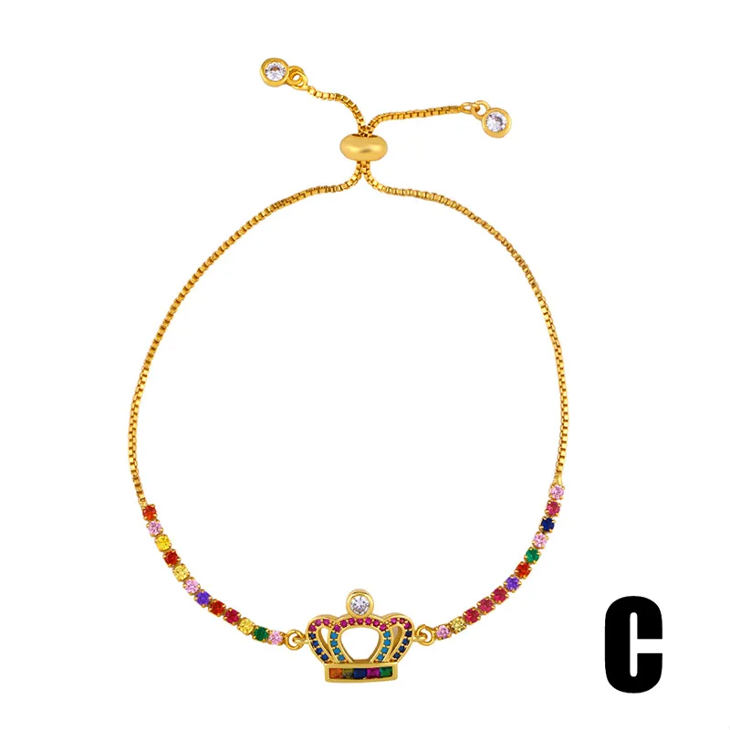 Women Fashion Jewelry Colorful Zircon Boy Girl Cross Charm Bracelets