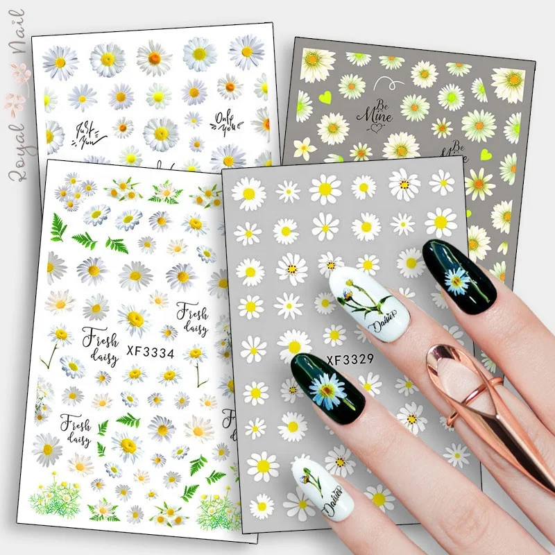 

Fashionable Wholesale 3D Daisy Design Decals 6 Designs Nail Sticker