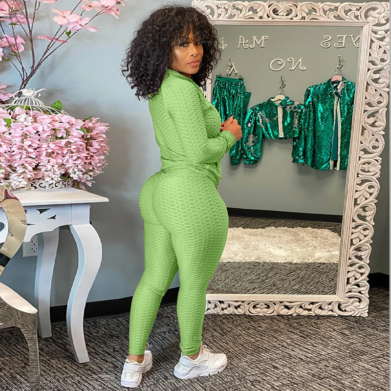 

Autumn Yoga bodyguard pants casual two piece set fall sports casual solid color Yoga Pants women's pants two piece set