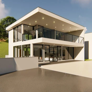 Fertig Stahlrahmen Haus Licht Stahl Dekoration Villa Foshan Fabrik