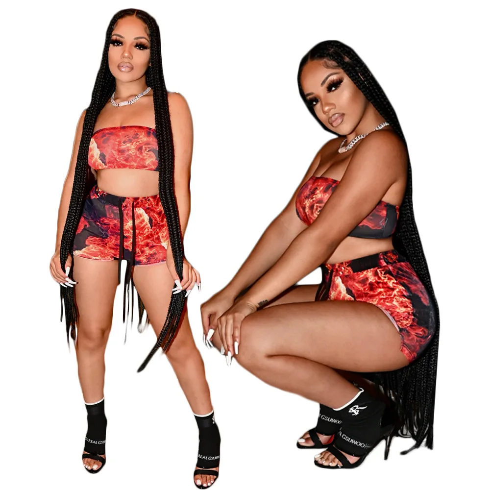 

Rose Fashion Velvet 2 Piece Set Women Outfits Summer Hot Shorts Crop Top Set 1 buyer
