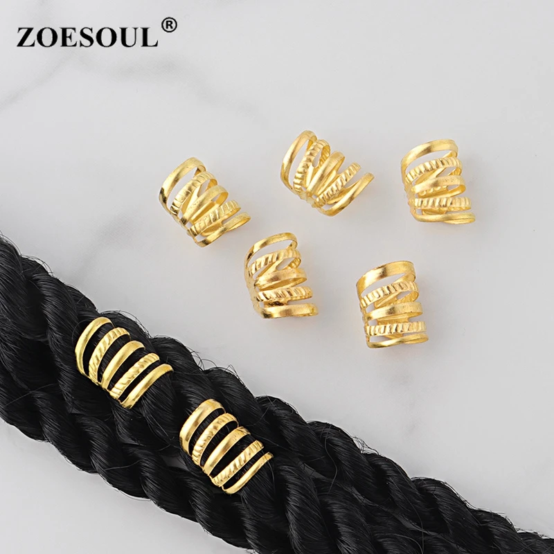 

Stock Viking Loc Jewelry Metal Clip Cuff Ring Rose Gold Silver Color Dreadlock Hair Beads For Braids
