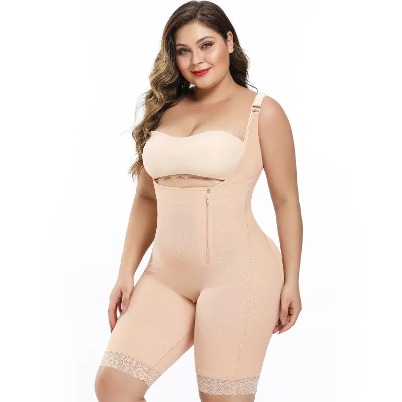 

Fajas Colombianas Shapewear Bodysuit Waist Shaper and Butt Lifter Slimming Girdle Women Plus Size Full Body Shapers, Black nude