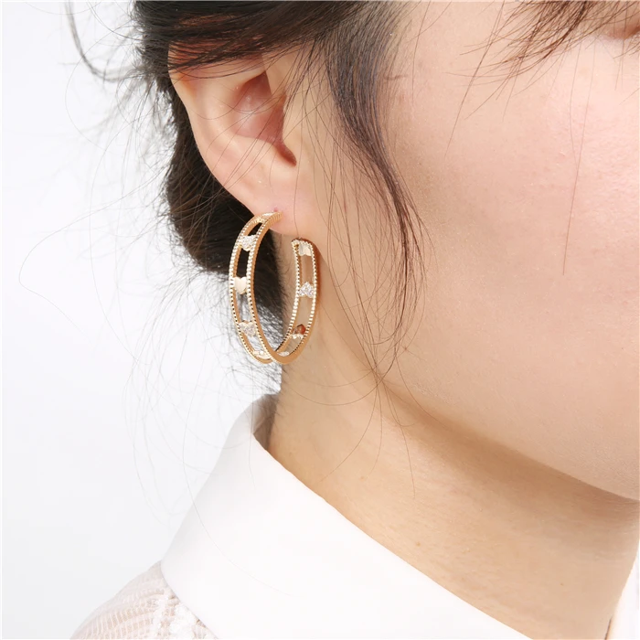 

XuQian 2021 Fashion Special Oversized CC Hoop Earrings for Holiday, Silver&gold