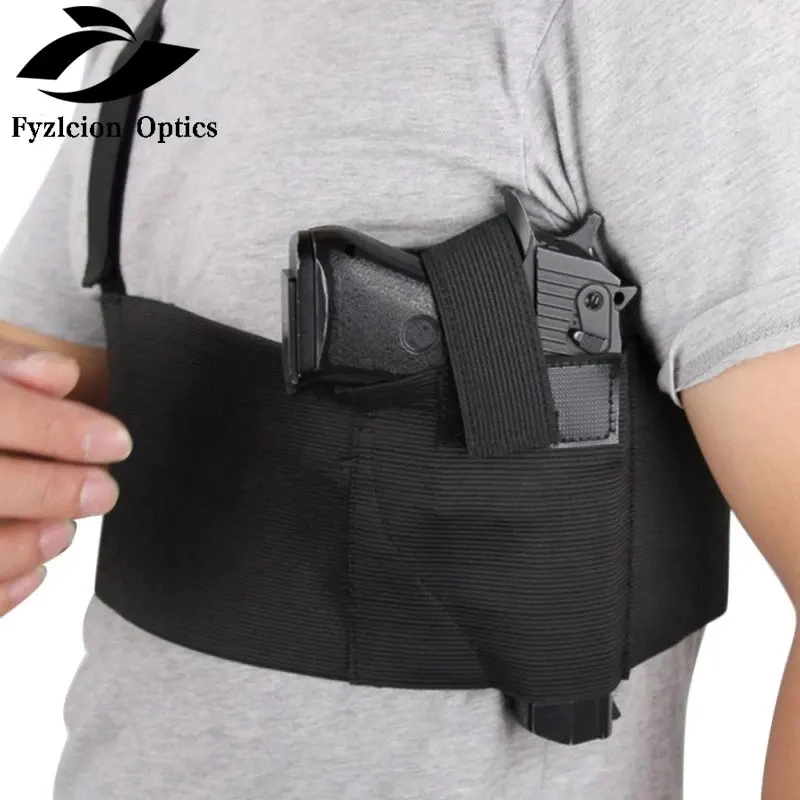 

Tactical Hunting Adjustable Concealed Carry Pistol Holster Belly Band Waist Pistol Gun Holster High Elastic Holster Fit All size