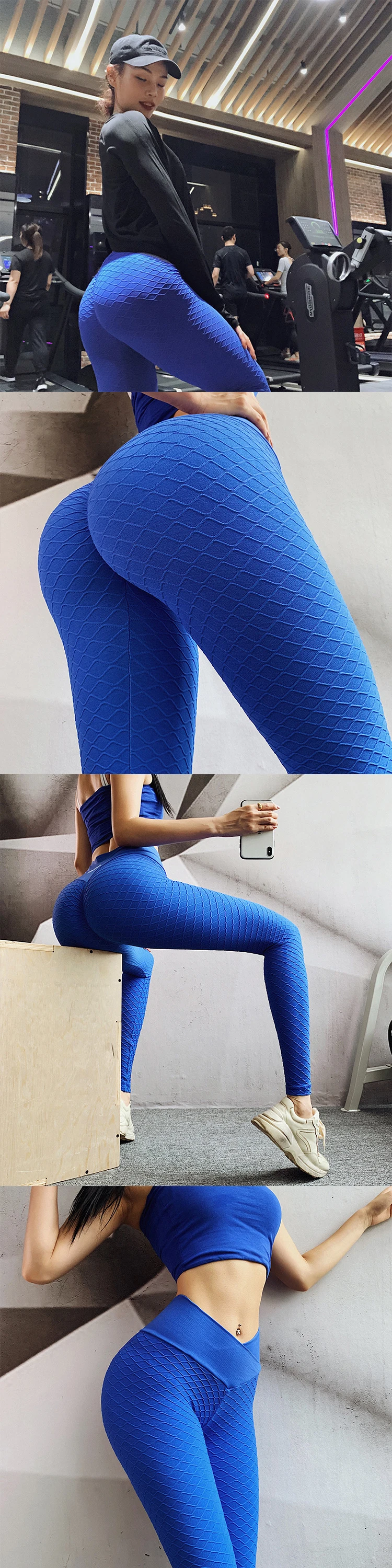 High Waist Push Up Mesh Knitting Yoga Pants Women  Seamless Sport Leggings Gym Tights Quick Dry Running Fitness Pants