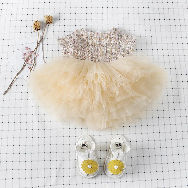 

Palace Style Baby Princess Dress Western Style Mesh Baby Clothes Girl 1St Birthday Dress
