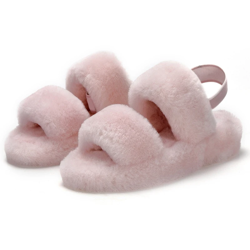 

New Natural Sheepskin Lady Casual House Shoes Fur Slippers Fashion Winter Autumn Women Indoor Slippers Warm Wool Home Slippers