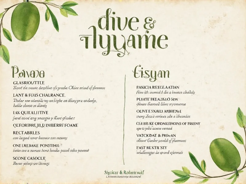 Olive and Thyme Current Menu: Seasonal Mediterranean Dishes