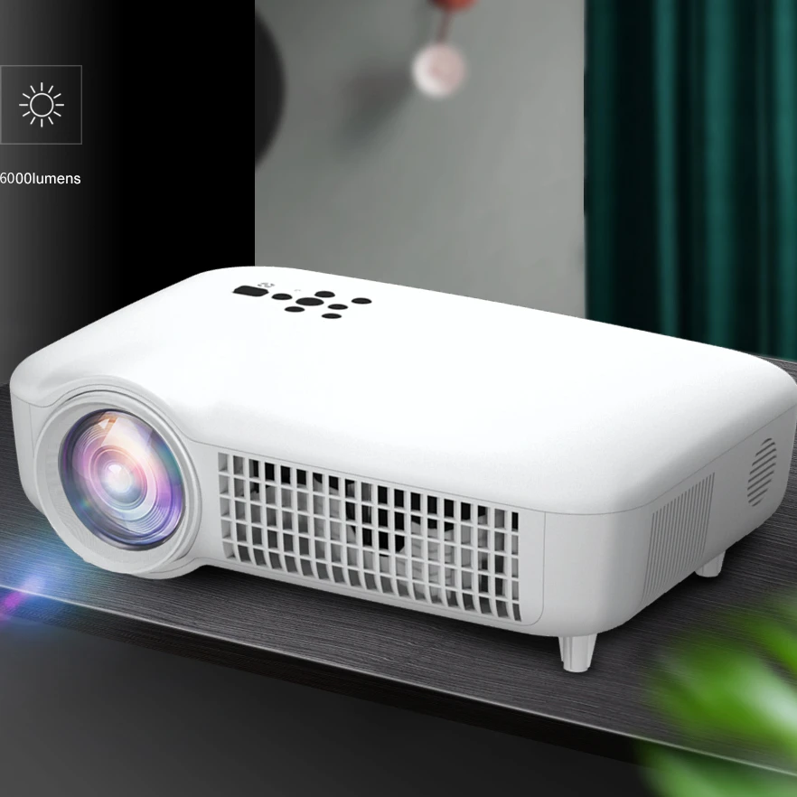 

Hot selling WiFi LED Projector Home Theater 6000 Lumens Native 1920*1080,1080P Android Full HD Portable Led 4k Projector, White/black