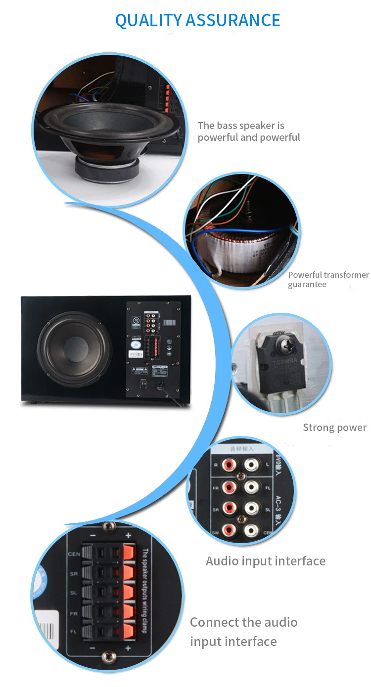 Vofull 5.1 Wireless Sound System Home Theater System Woofer Home