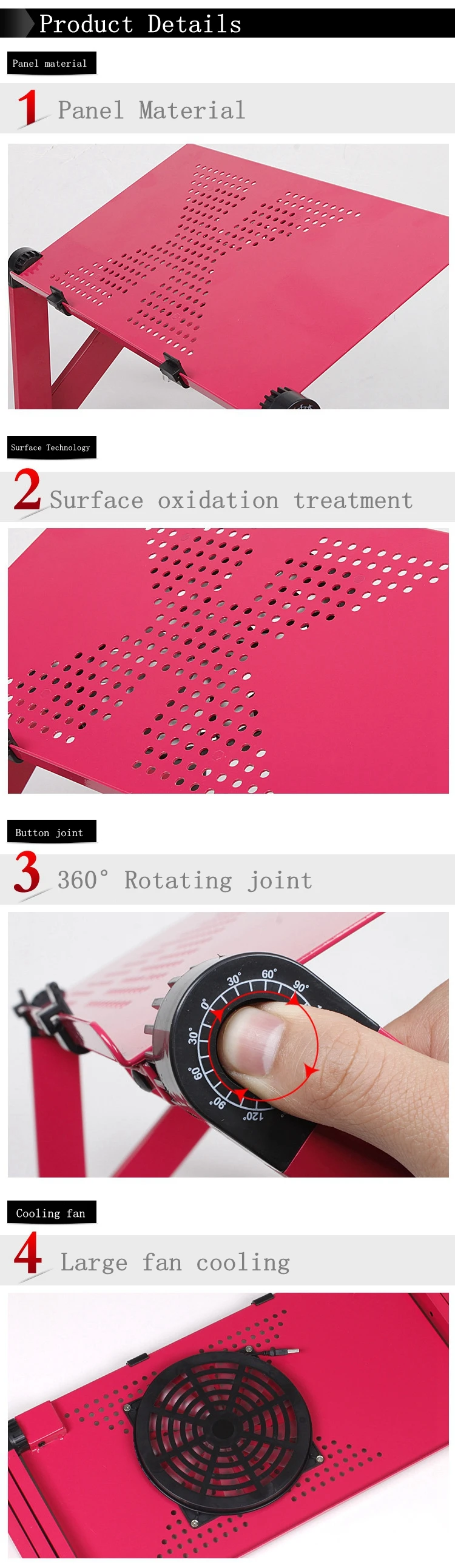 metal ergonomic adjustable computer desktop folding stand tables