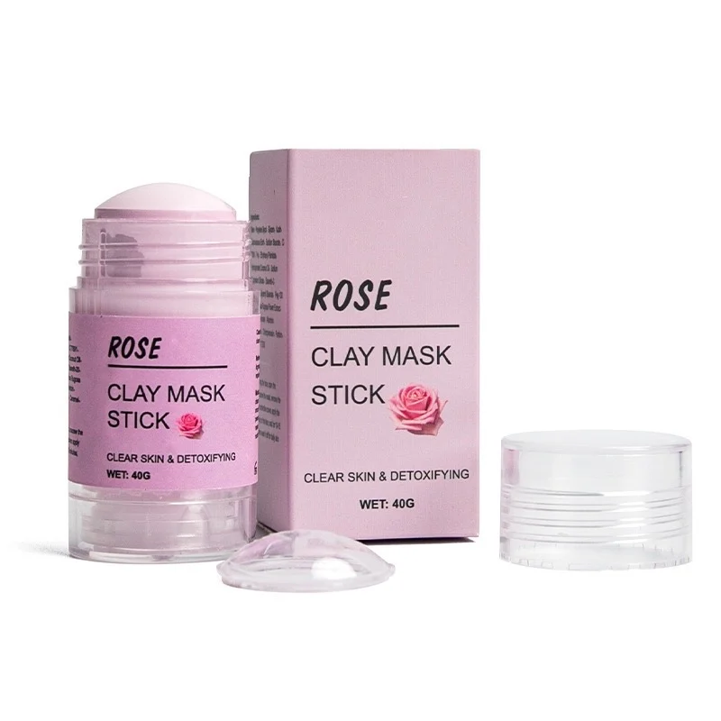 

Dropshipping Rose Facial Stick Pore Refining for Face Cleaning Mud Stick for Cleaner Glow Boost Mask Stick For Daily Skin Care, Pink and purple