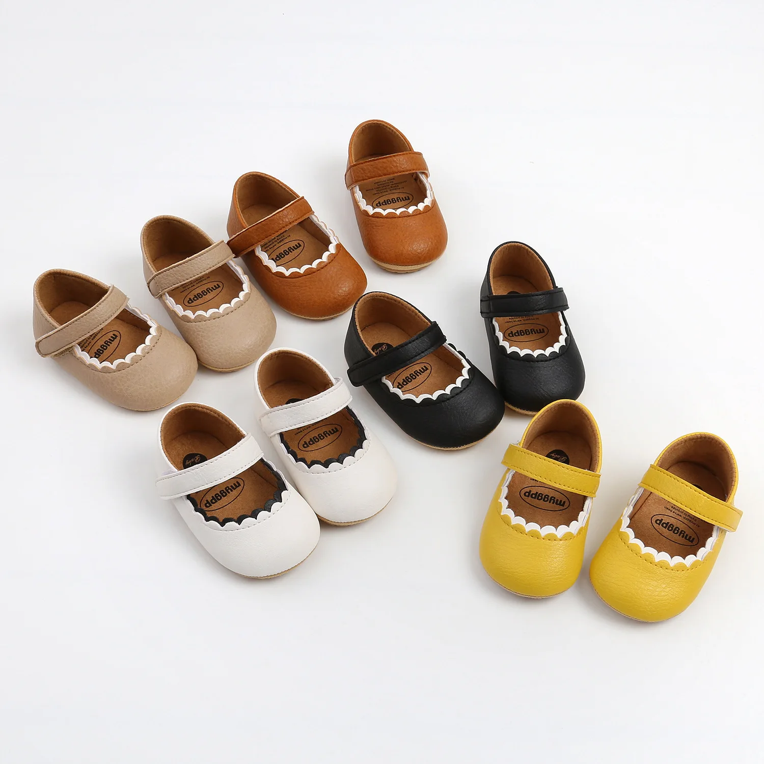 

Customized PU leather baby summer pre-walker shoes cute toddler baby girls dress shoes princess shoes for 0-12M, White/black/yellow/light khaki/brown