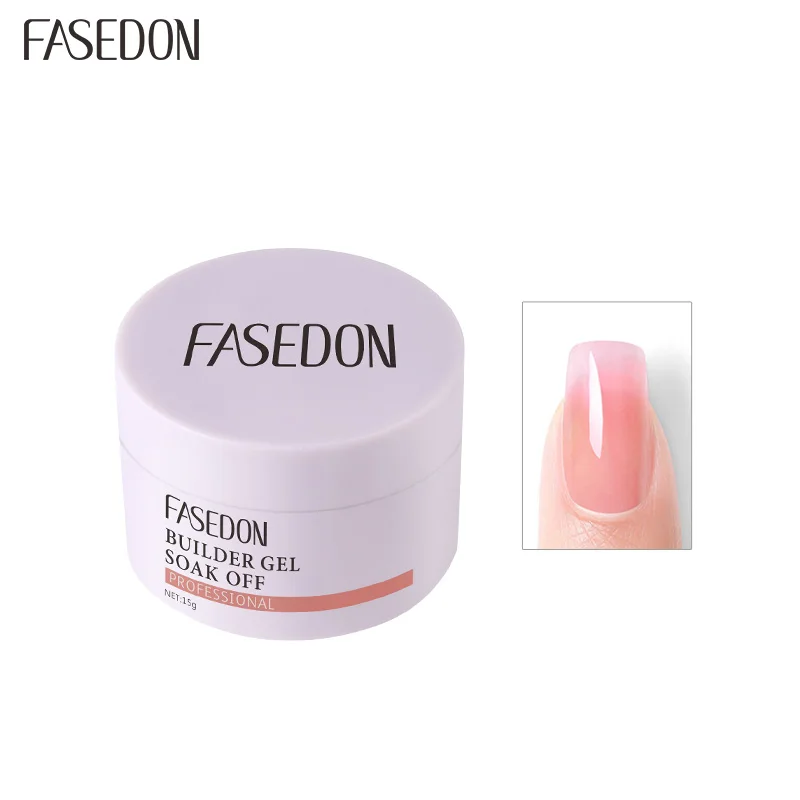 

Fasedon builder gel soak off 15 g extension pink nail UV gel professional gel builder nail extension OEM brand, 26 colors