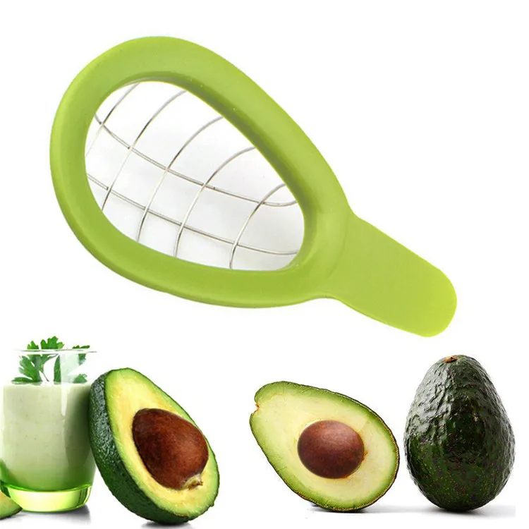 

AA139 Multifunctional Stainless Steel Avocado Knife Creative Kiwi Fruit Cutting Corer Kitchen Gadget Avocado Peeler, Green