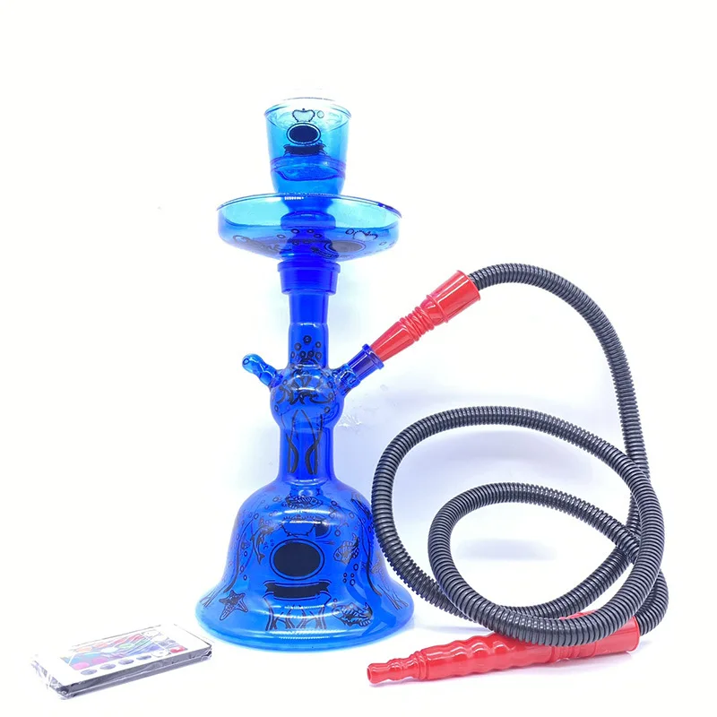 

New Design Multicolor Glass Shisha Hookah Bottle Luxury Hookah Set, As picture