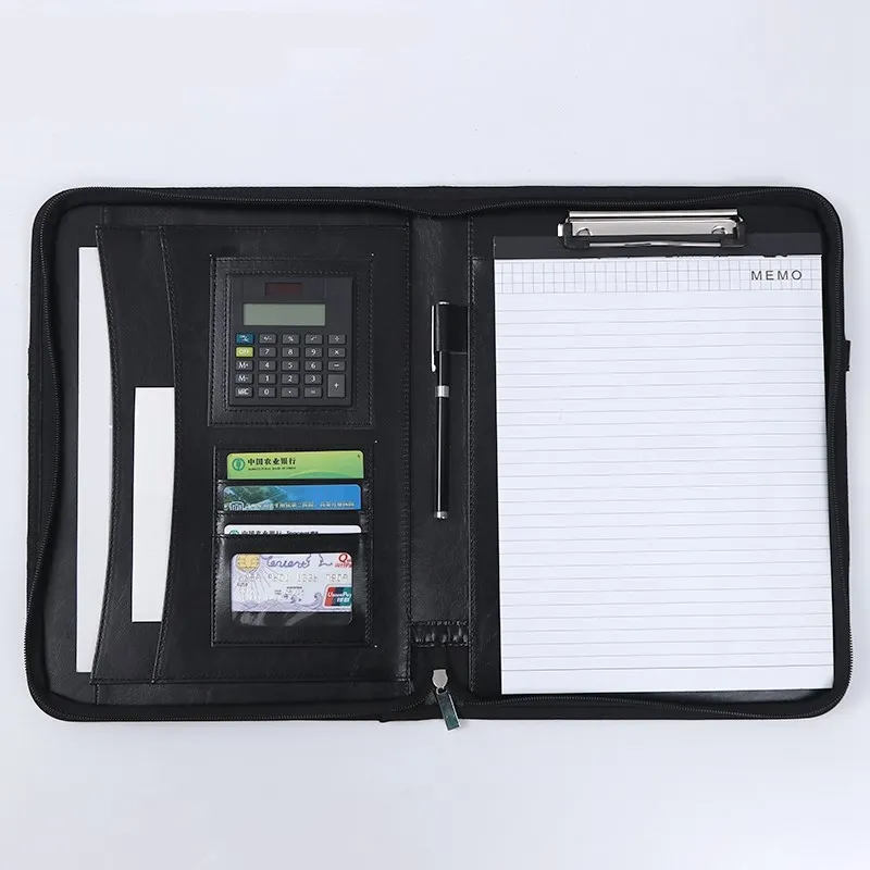 Fashion Office Business Document Writing Pad Zipper Presentation Folder A4 Conference Portfolio File Padfolio XIWAN Durable High