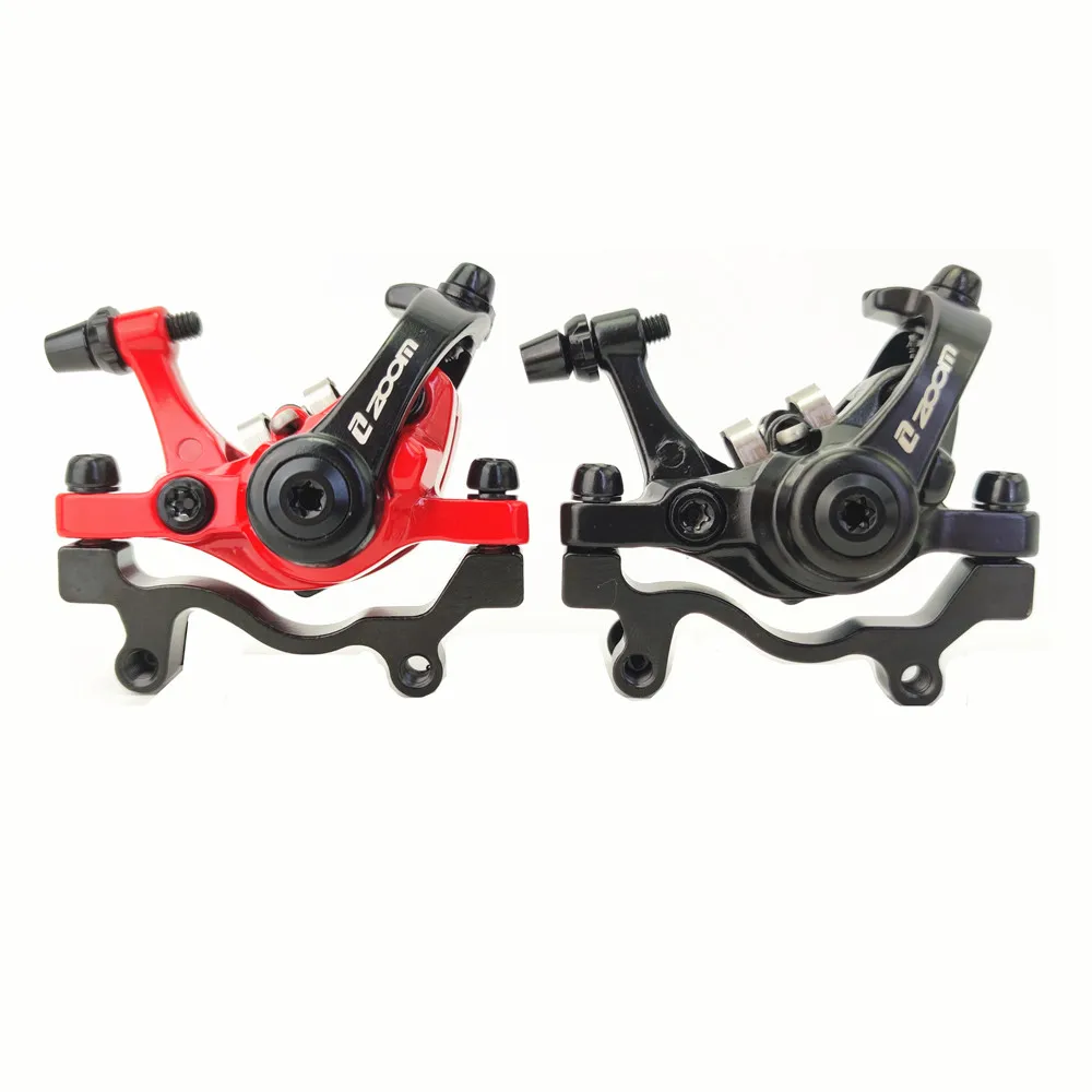 

ZOOM aluminum alloy mtb bike mechanical brake caliper road hydraulic disc brake front rear riding bicycle disc brake, Black,red