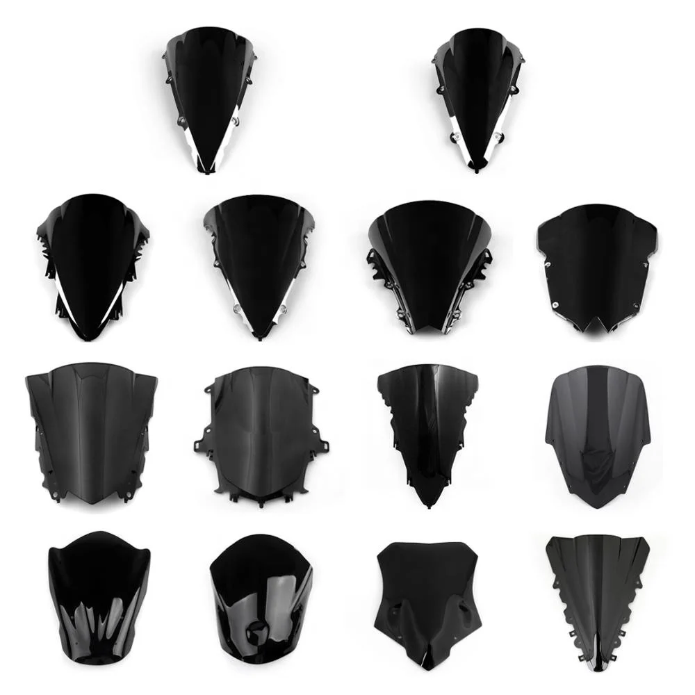 

Free Shipping Black Windshield WindScreen Double Bubble For Yamaha YZF R1 R6 R15 FZ1S MT-07 MT-09