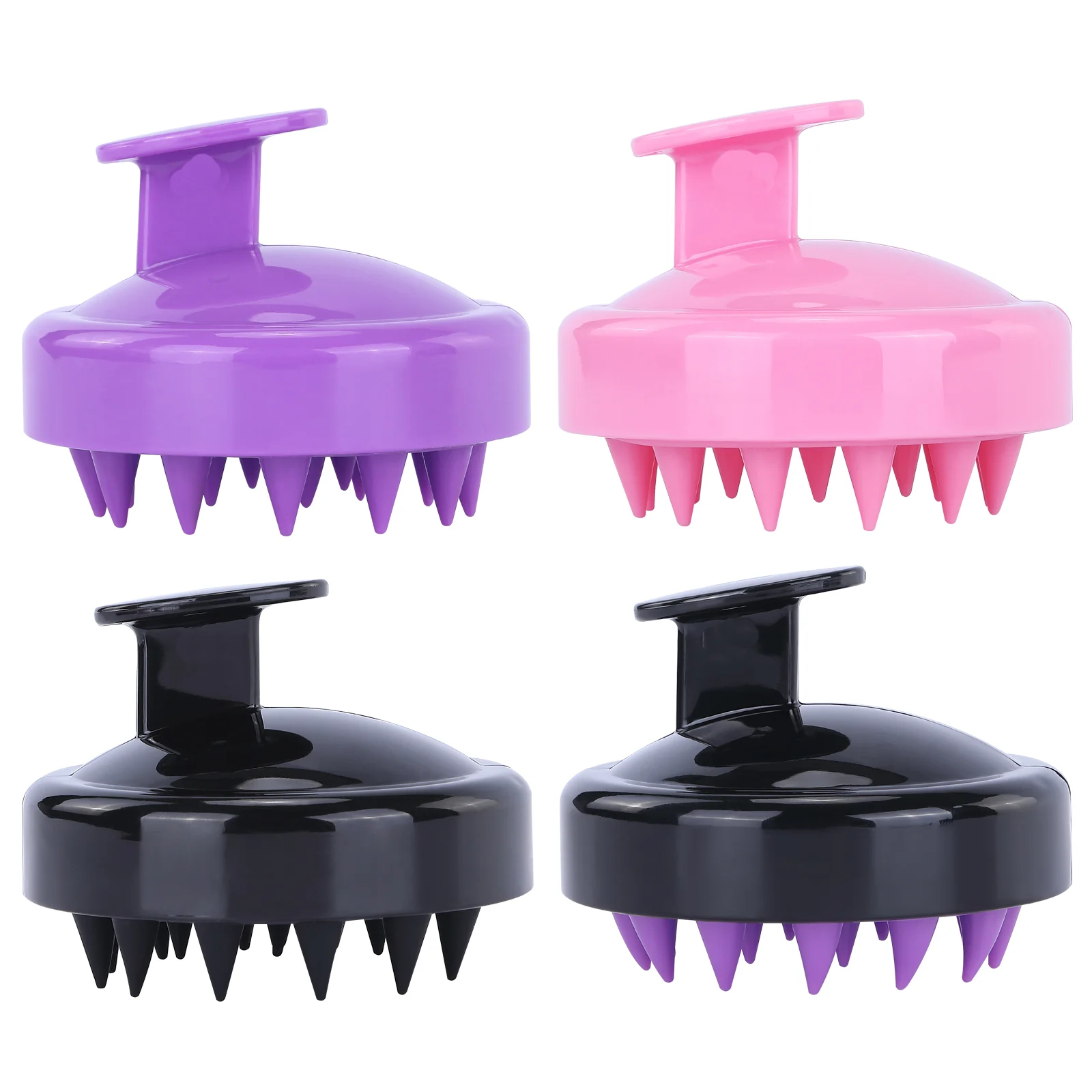 

Household Soft Silicone Scratch Head Clean Scalp Itch Wash Detangling Hair Brush Scalp Massager Shampoo Hair Brush Salon, Pink/purple/black/customized