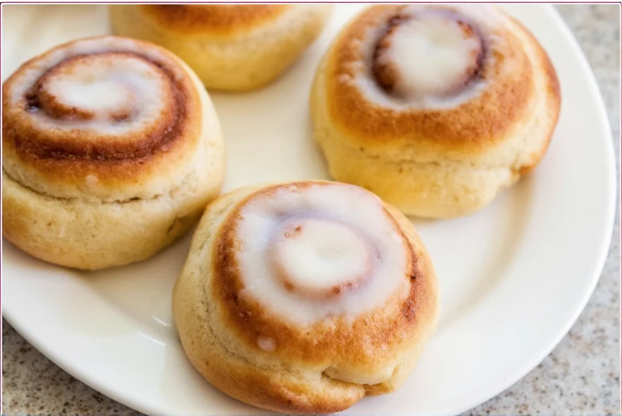 Step-by-step process of making simple homemade cinnamon rolls with clear ingredients and rolling technique
