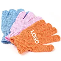 

Spot direct five-finger nylon polyester exfoliating bath gloves