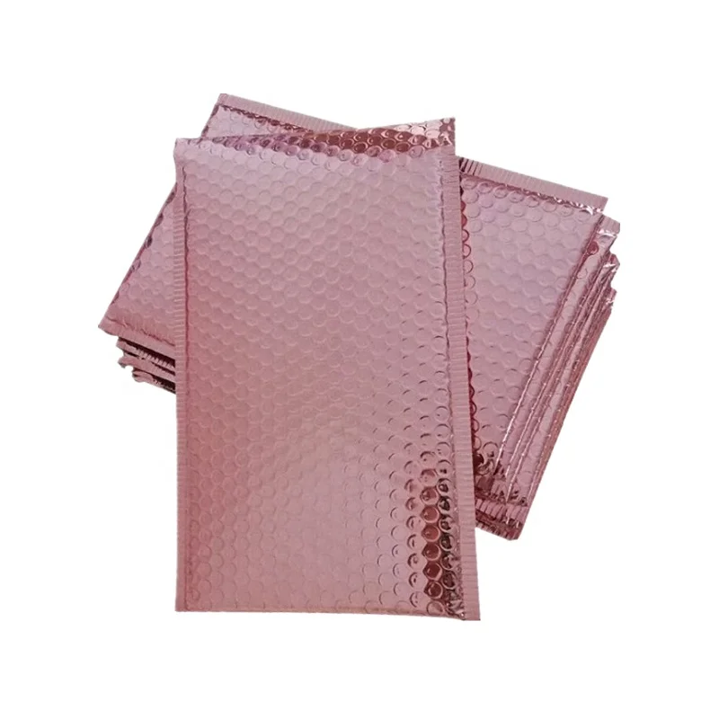 

Rose gold metallic aluminum foil mailing bags colored poly bubble mailer and padded envelopes express shipping mailer