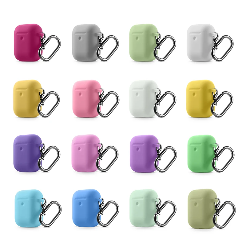 

BOORUI silicone anti lost keychain for airpods 1 2 discoloration protect earphone for airpod cases