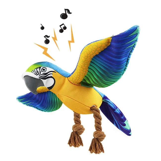 

non toxic stuffed cotton durable rope knot puppy toys interactive teeth cleaning squeaky cute bird plush dog play toy