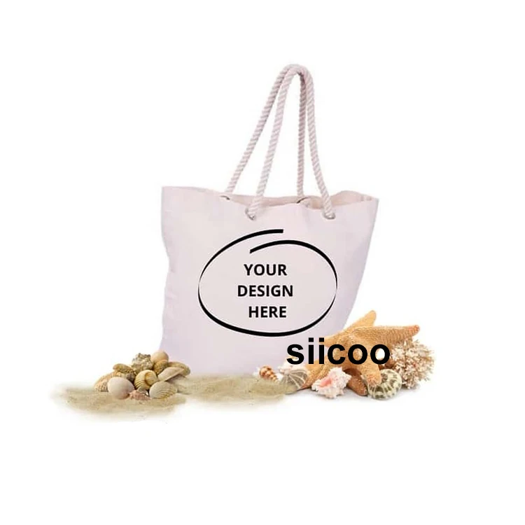 

Siicoo Cheap Custom Printed Canvas Beach Tote Bag For Teens