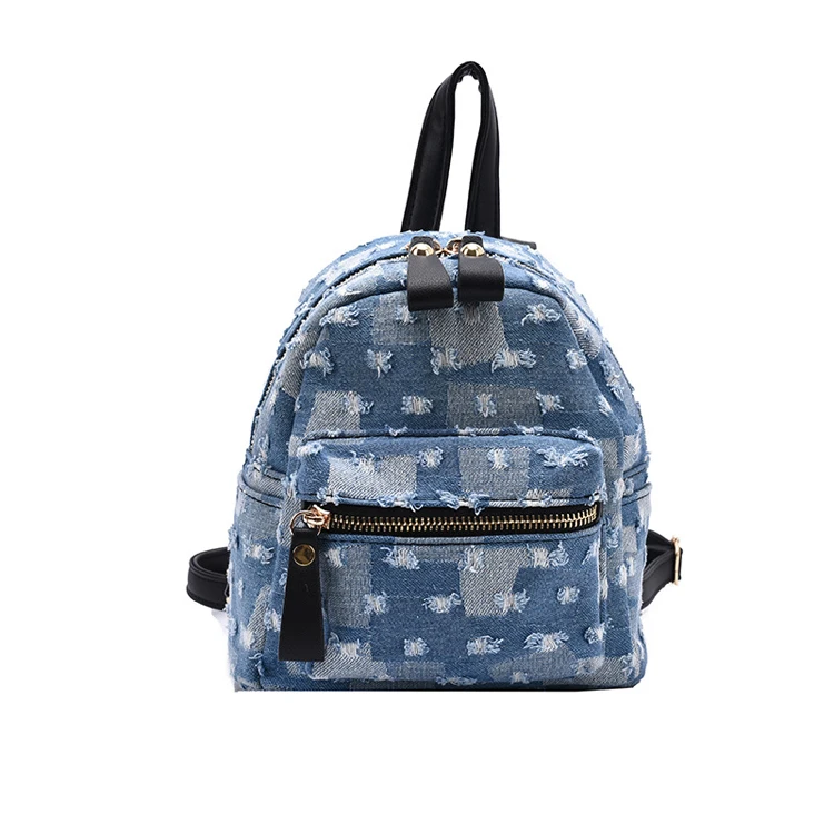 

2022 New Summer Fashion Denim Mini Backpack Female Personality Korean Backpack, 3colors